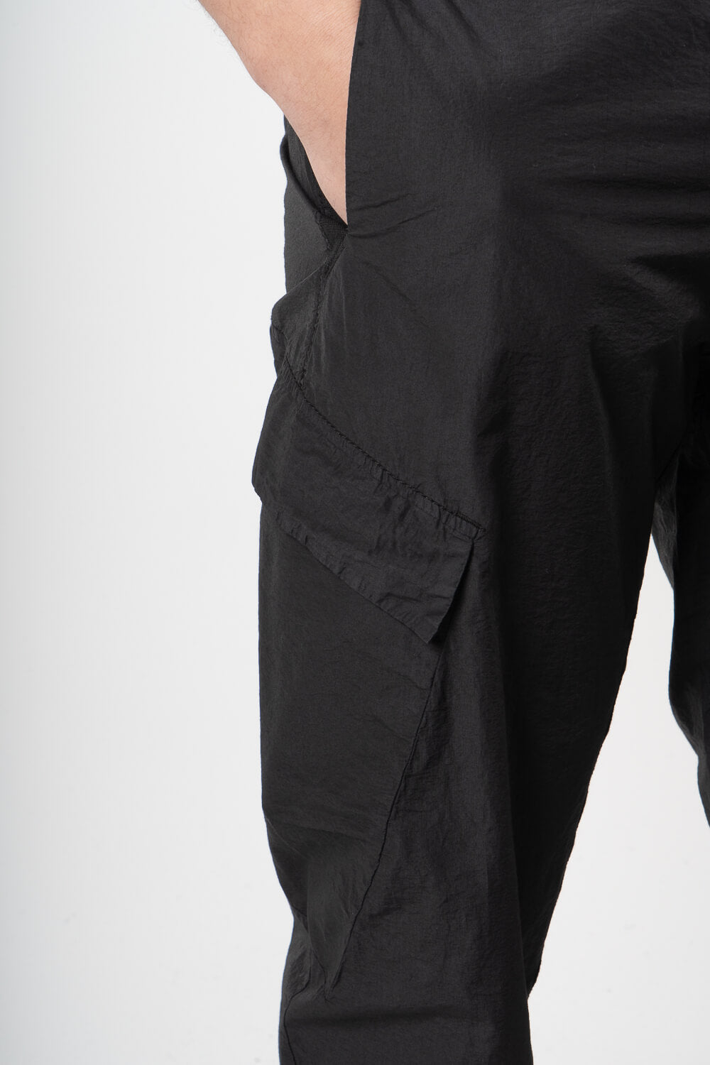 Ultra Lightweight Tape Detail Cargo Trousers Black