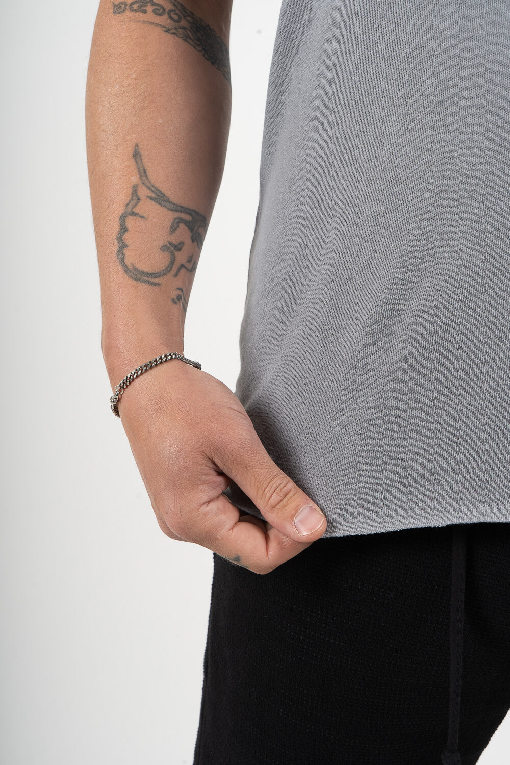 Ultra Soft Cotton/Linen Round Neck T-Shirt Grey