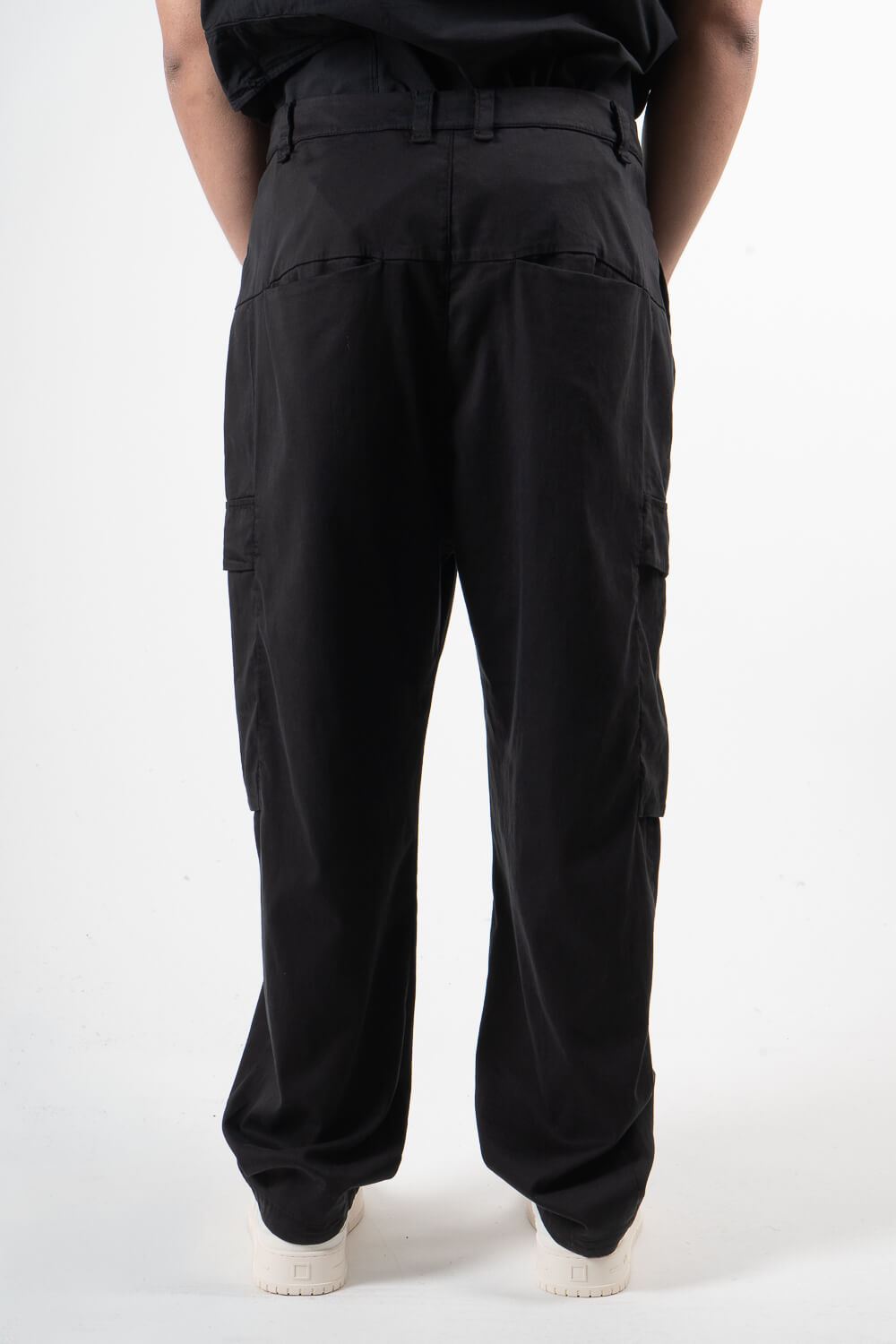 Ultra Soft Cotton Relaxed Fit  Cargo Trouser Black