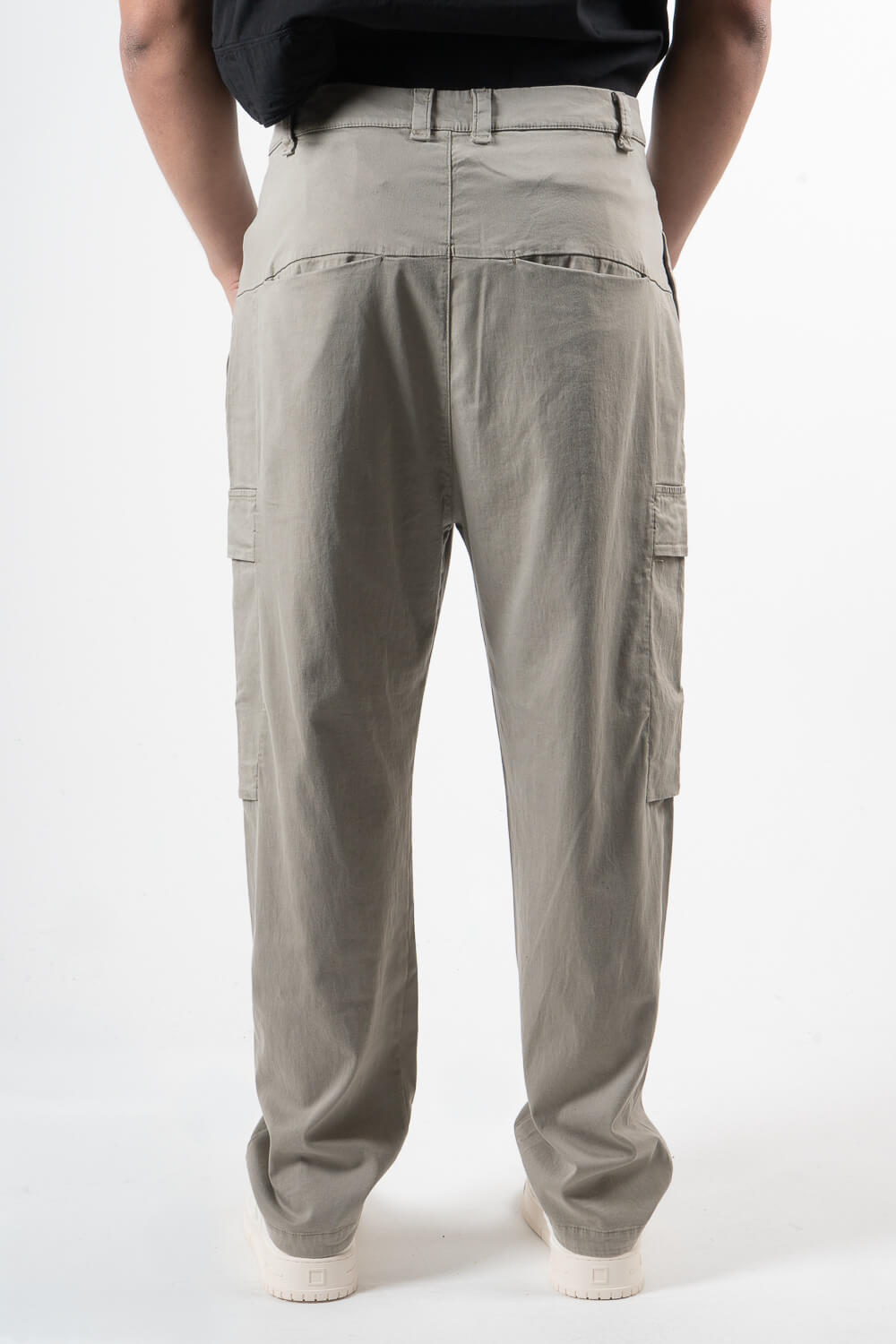 Ultra Soft Cotton Relaxed Fit Cargo Trouser Stone