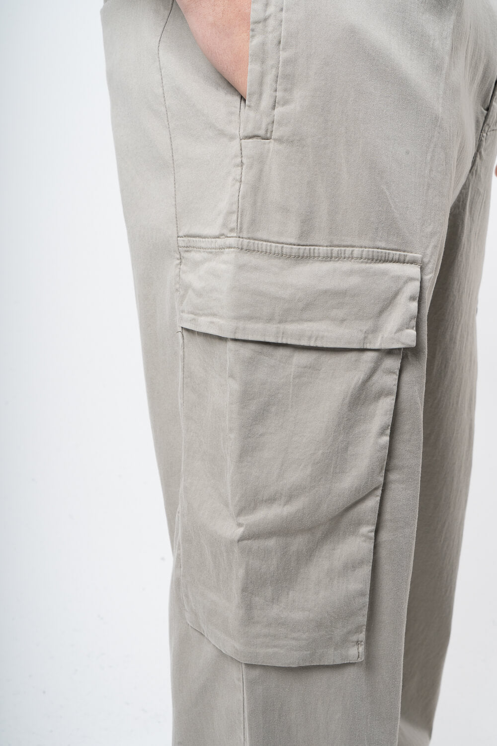 Ultra Soft Cotton Relaxed Fit Cargo Trouser Stone