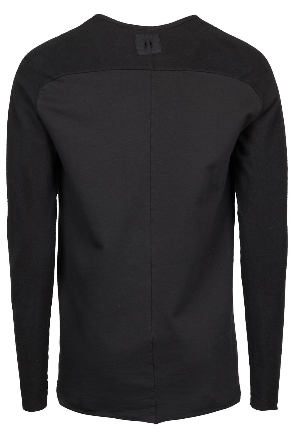 Ultra Soft Raw Neck Jersey Cotton Sweatshirt Black