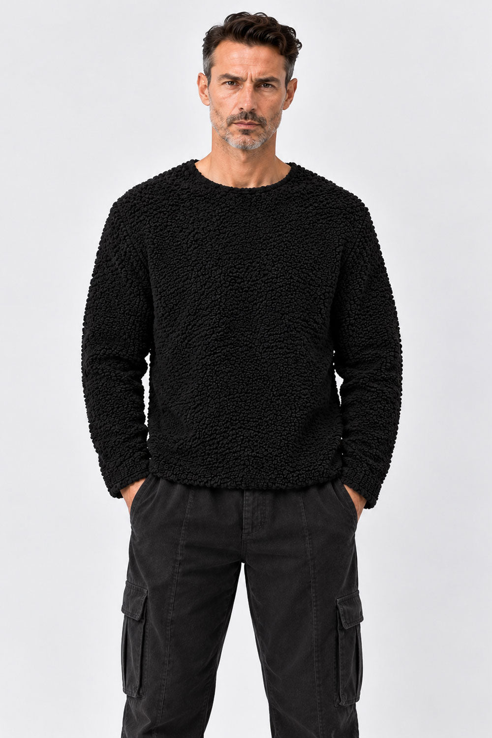 Ultrafine Lana Virgin Wool Bouclé Sweater Black