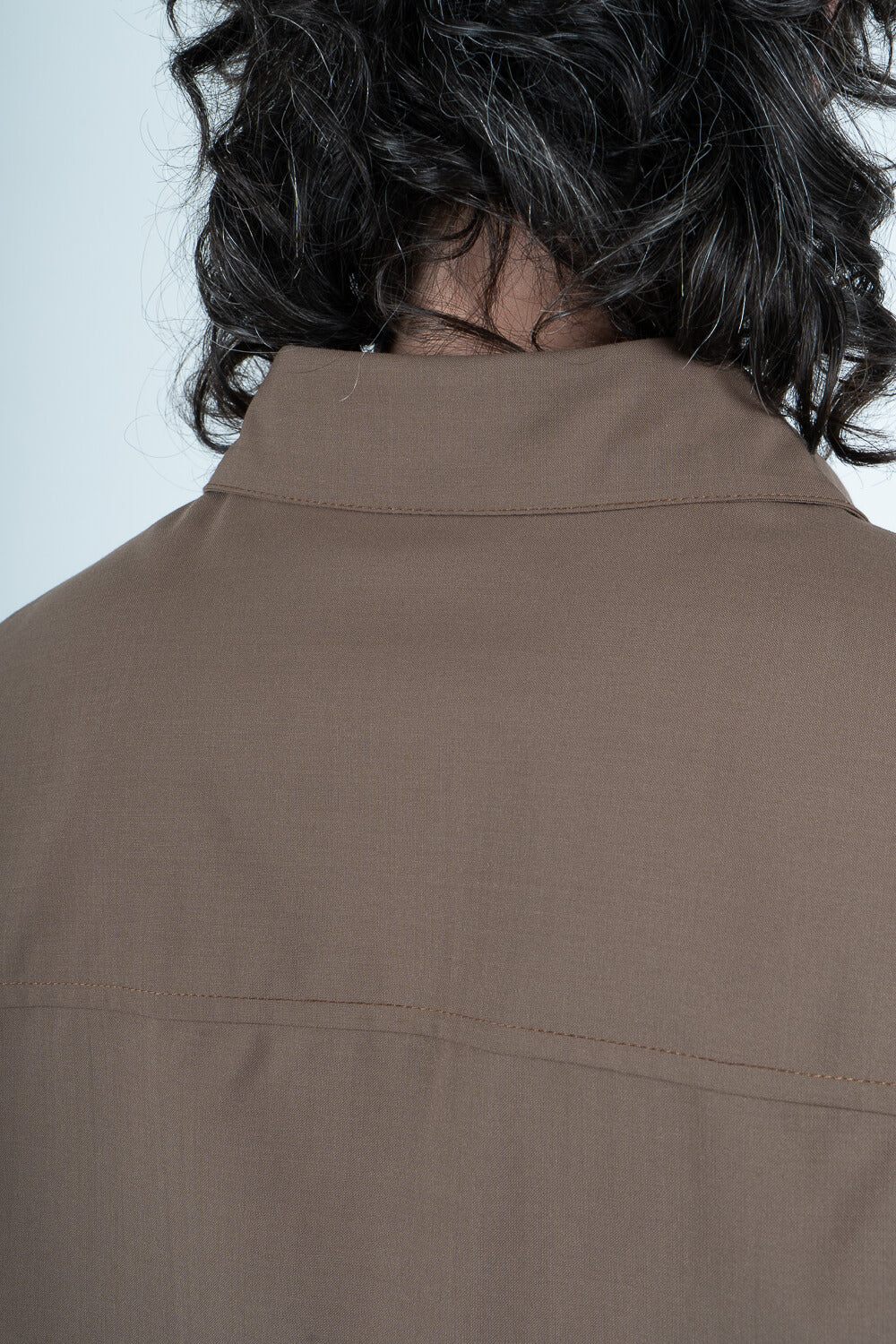 Ultrafine Blake Pocket Detail Button-Up Cotton Shirt Brown