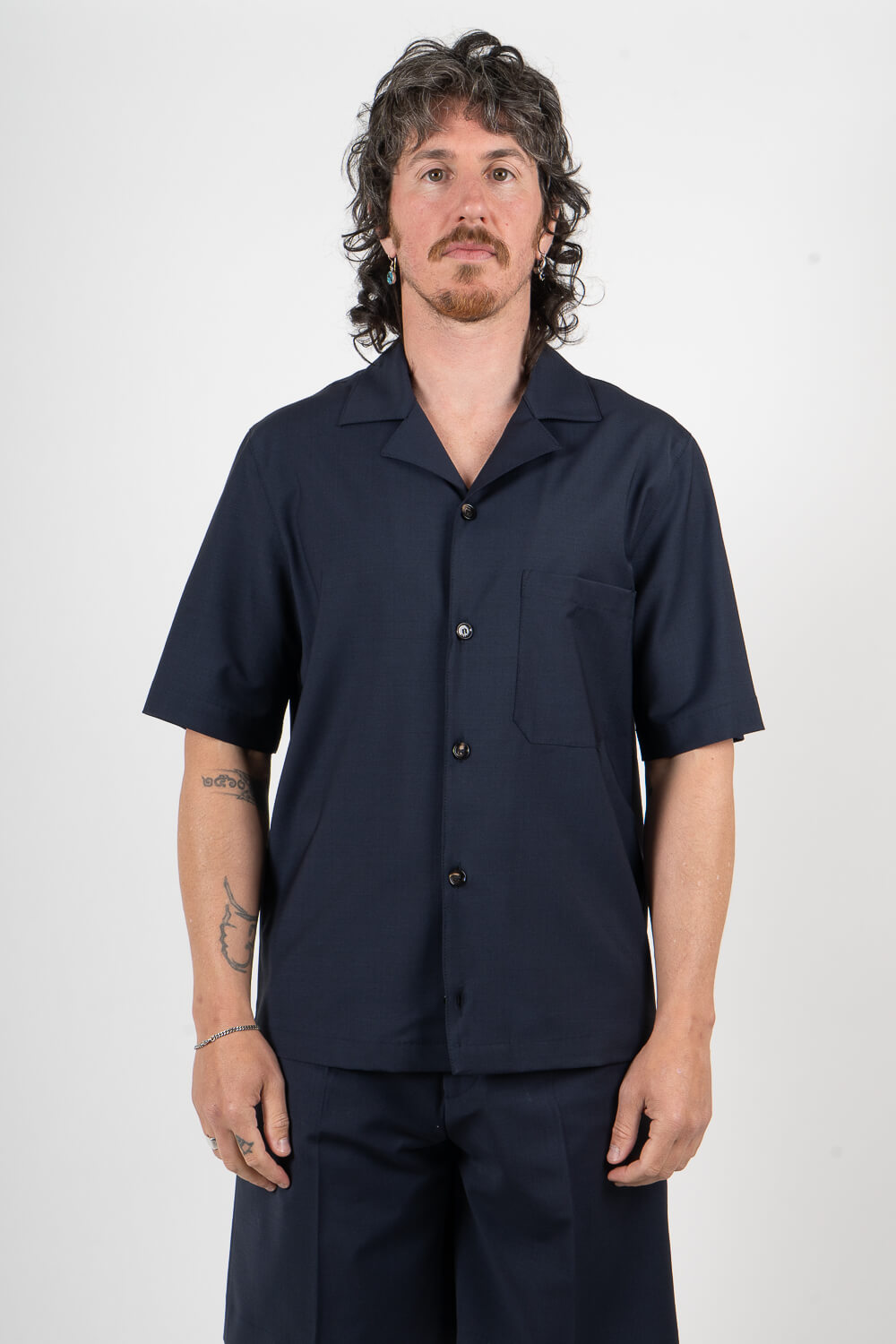Ultrafine Kai S/S Shirt Navy