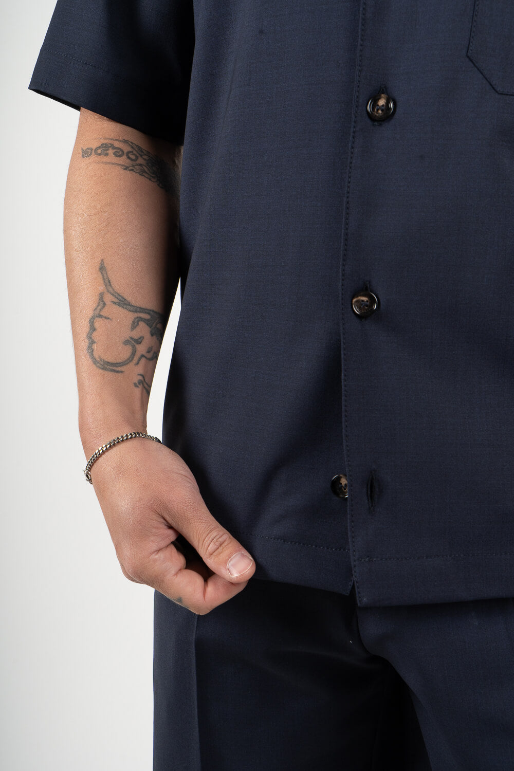 Ultrafine Kai S/S Shirt Navy