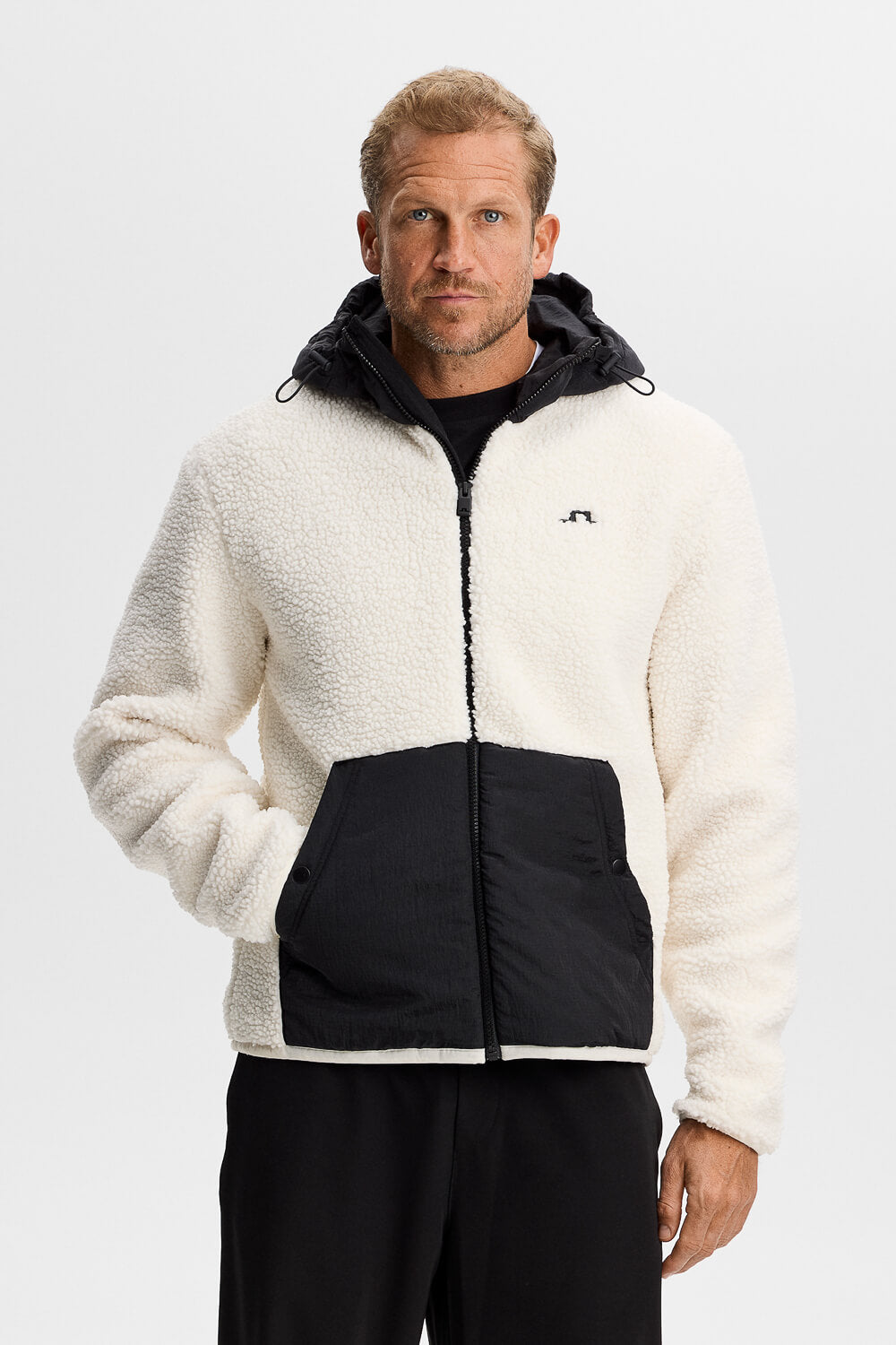 Varek Hybrid Zip Hood Jacket Cream