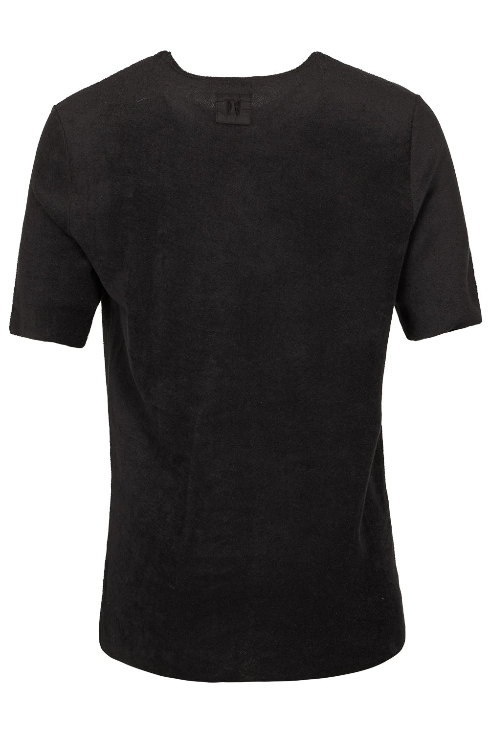 Velour Round Neck T-Shirt Black