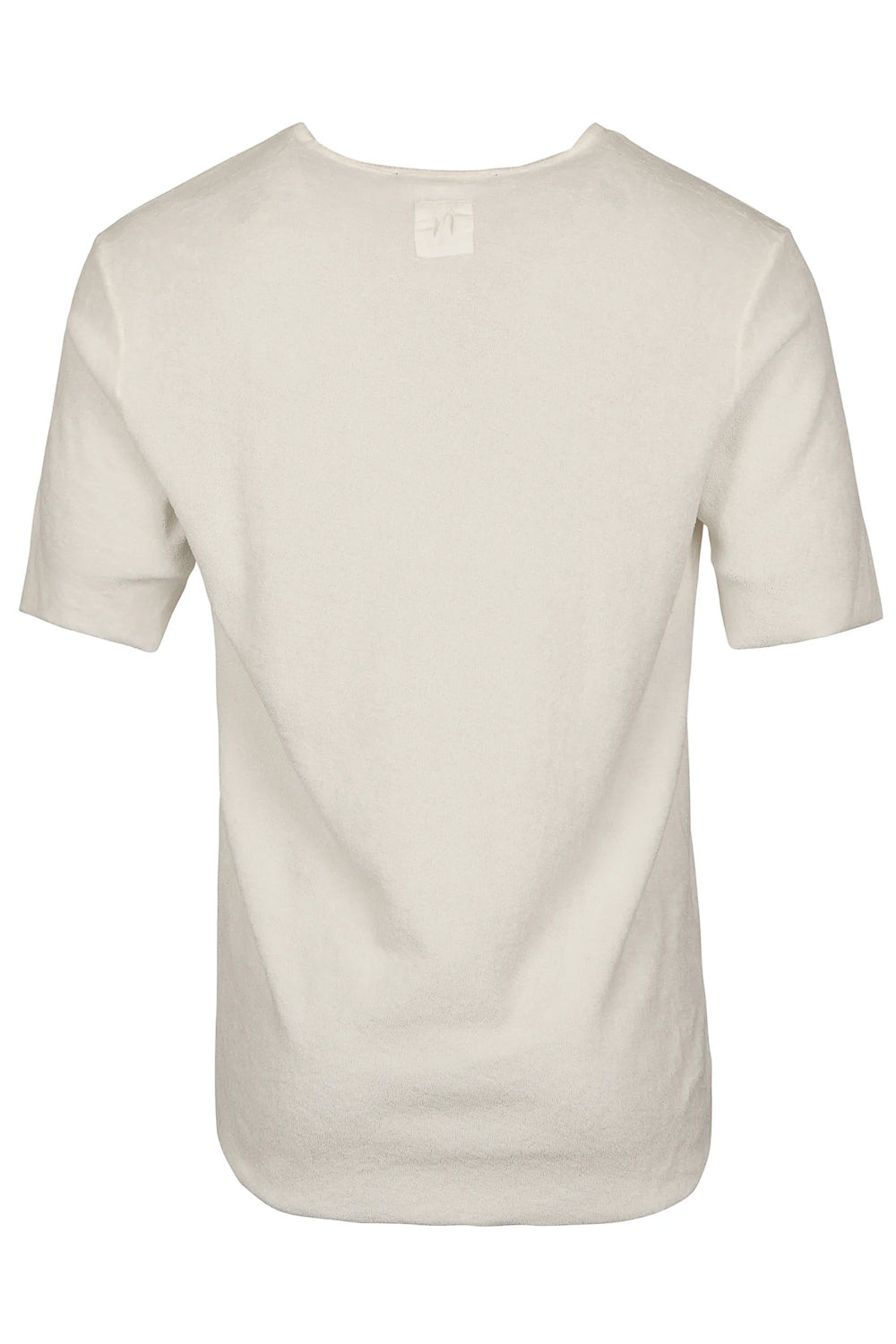 Velour Round Neck T-Shirt Cream