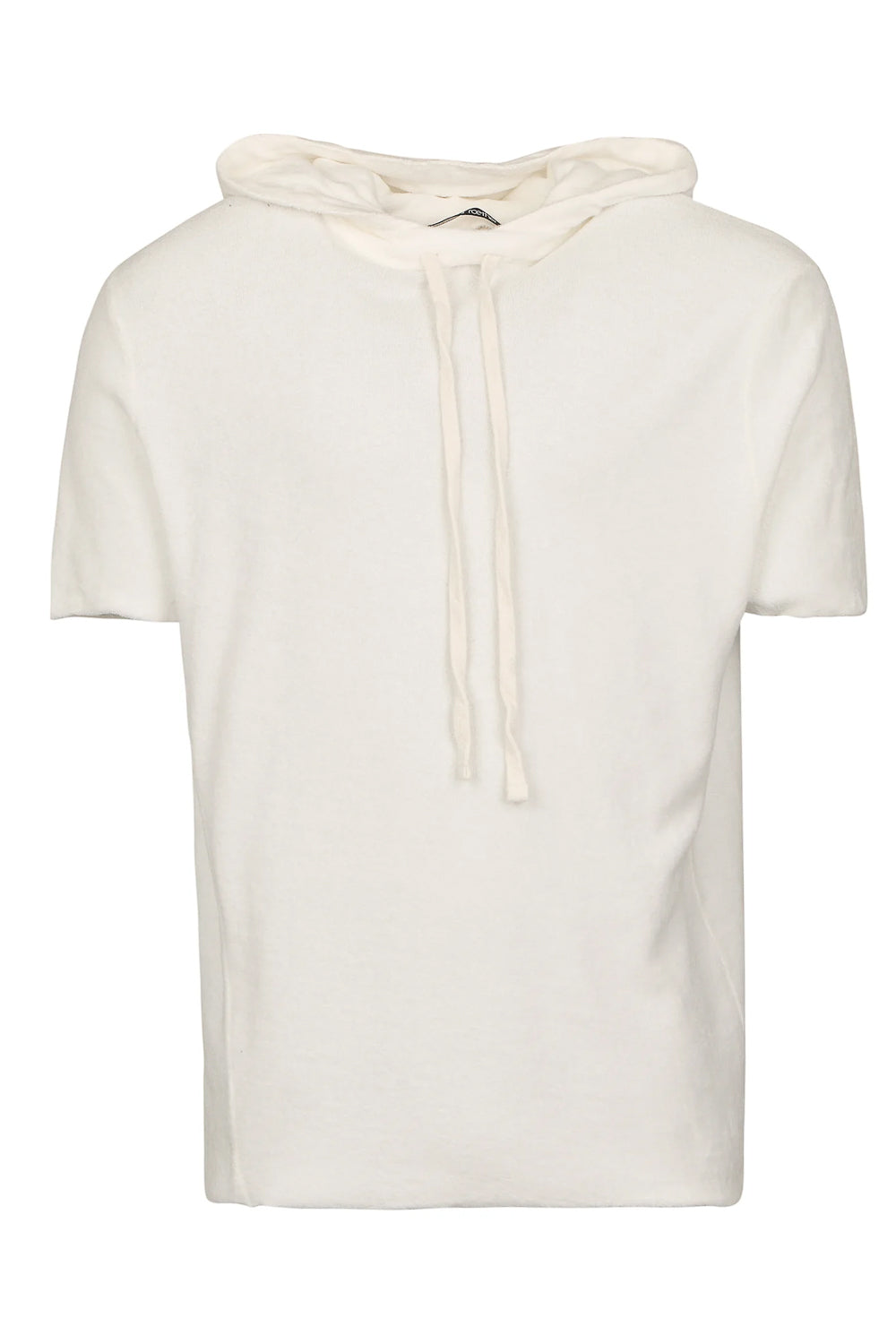 Velour Short Sleeve Hoodie Cream