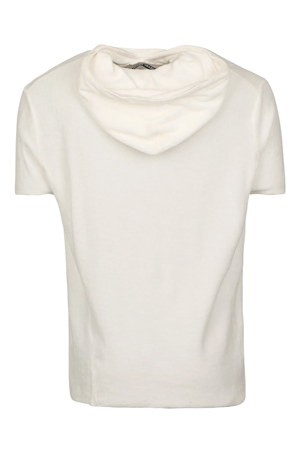 Velour Short Sleeve Hoodie Cream