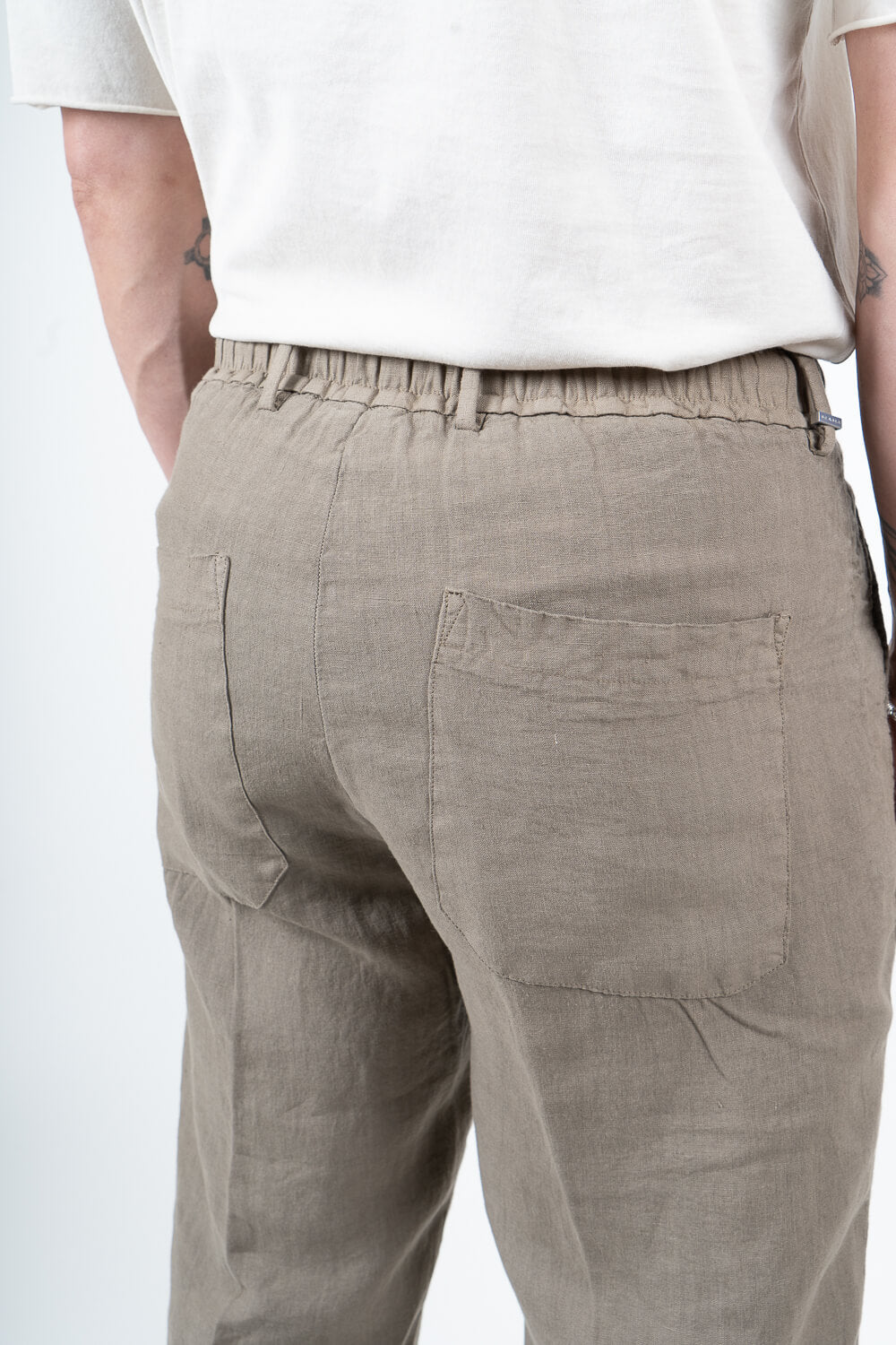 Vincent Italian Linen Drawstring Trousers Sand