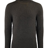 Virgin Wool Heavy Roll Neck Brown