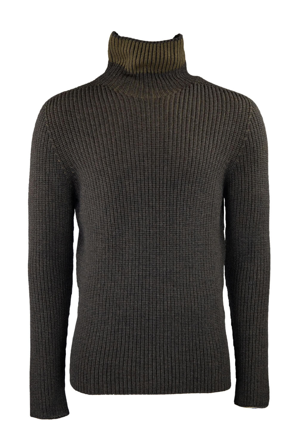 Virgin Wool Heavy Roll Neck Brown