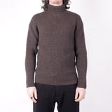 Virgin Wool Heavy Roll Neck Brown