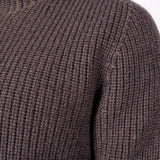 Virgin Wool Heavy Roll Neck Brown