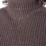 Virgin Wool Heavy Roll Neck Brown