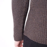 Virgin Wool Heavy Roll Neck Brown