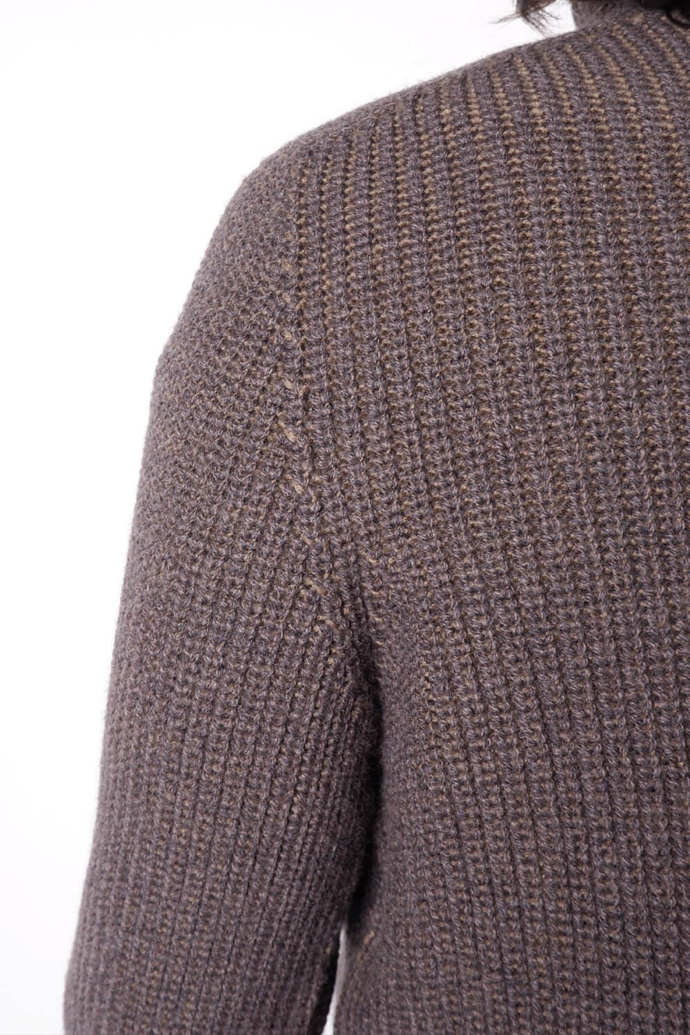 Virgin Wool Heavy Roll Neck Brown