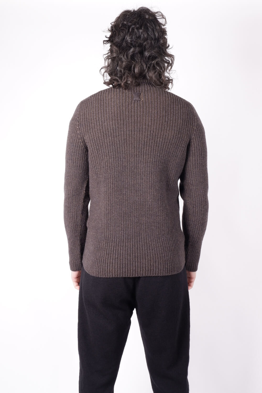 Virgin Wool Heavy Roll Neck Brown