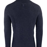 Virgin Wool Heavy Roll Neck Navy