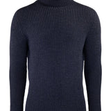 Virgin Wool Heavy Roll Neck Navy