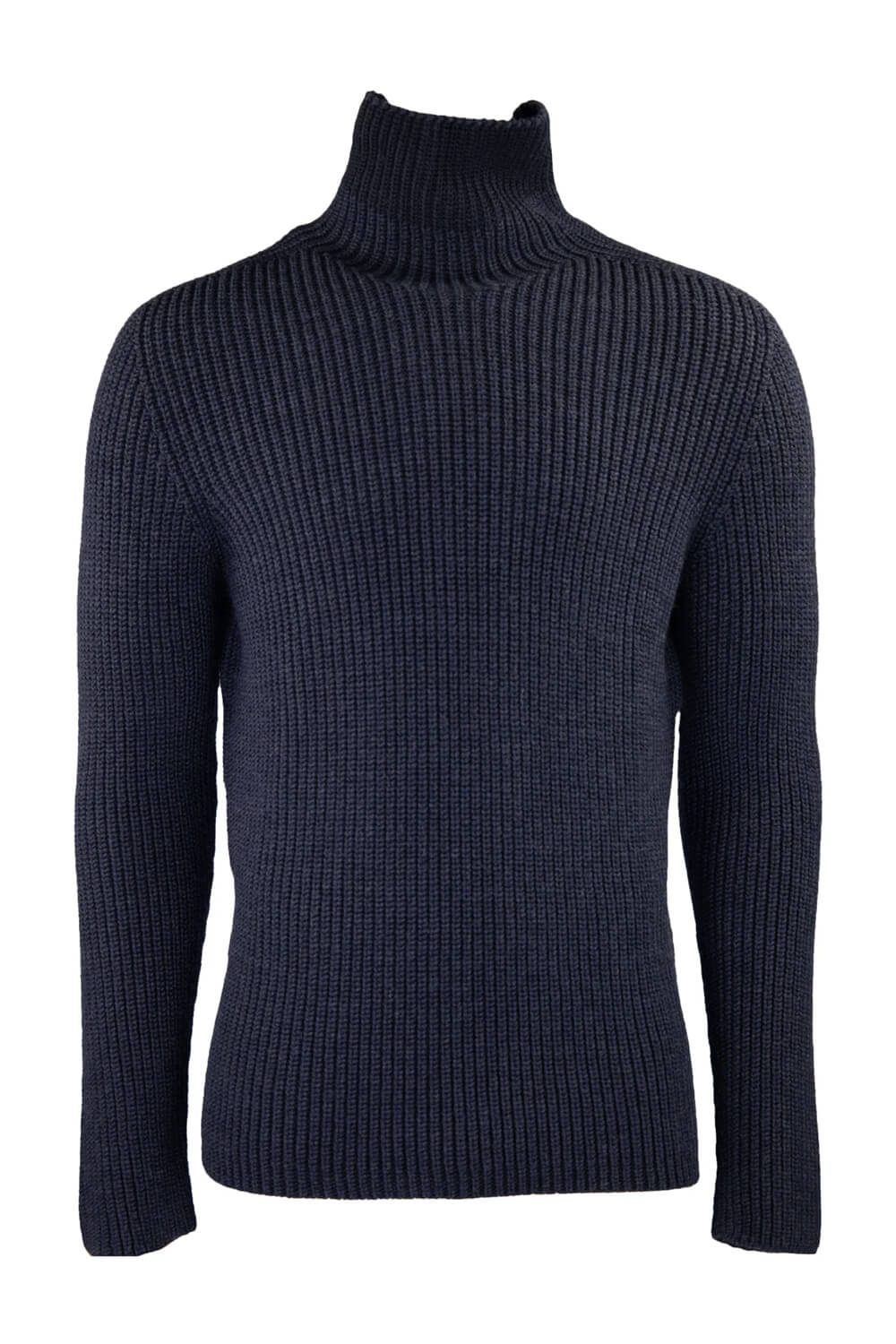 Virgin Wool Heavy Roll Neck Navy