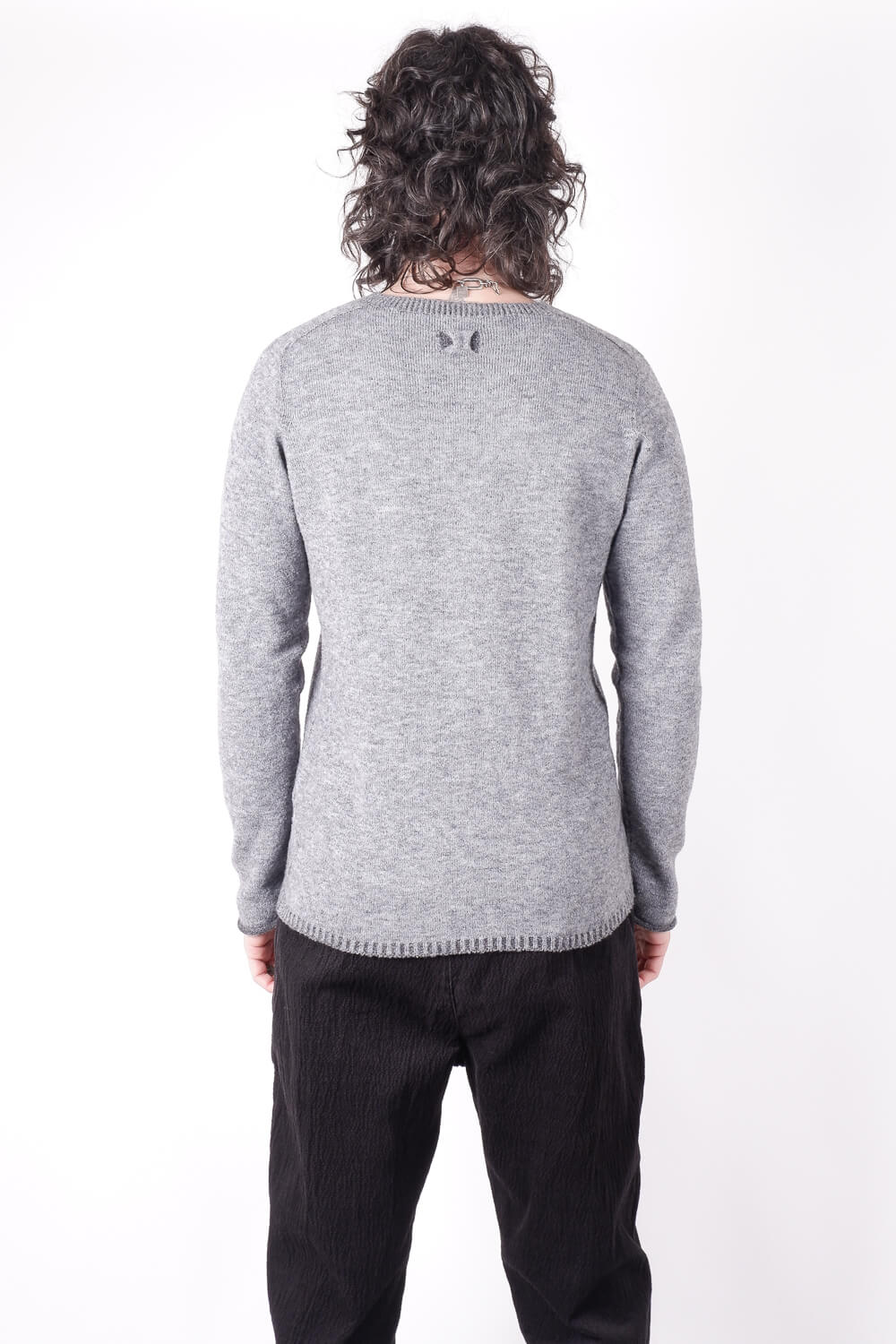 Virgin Wool Cotton Blend Sweatshirt Grey