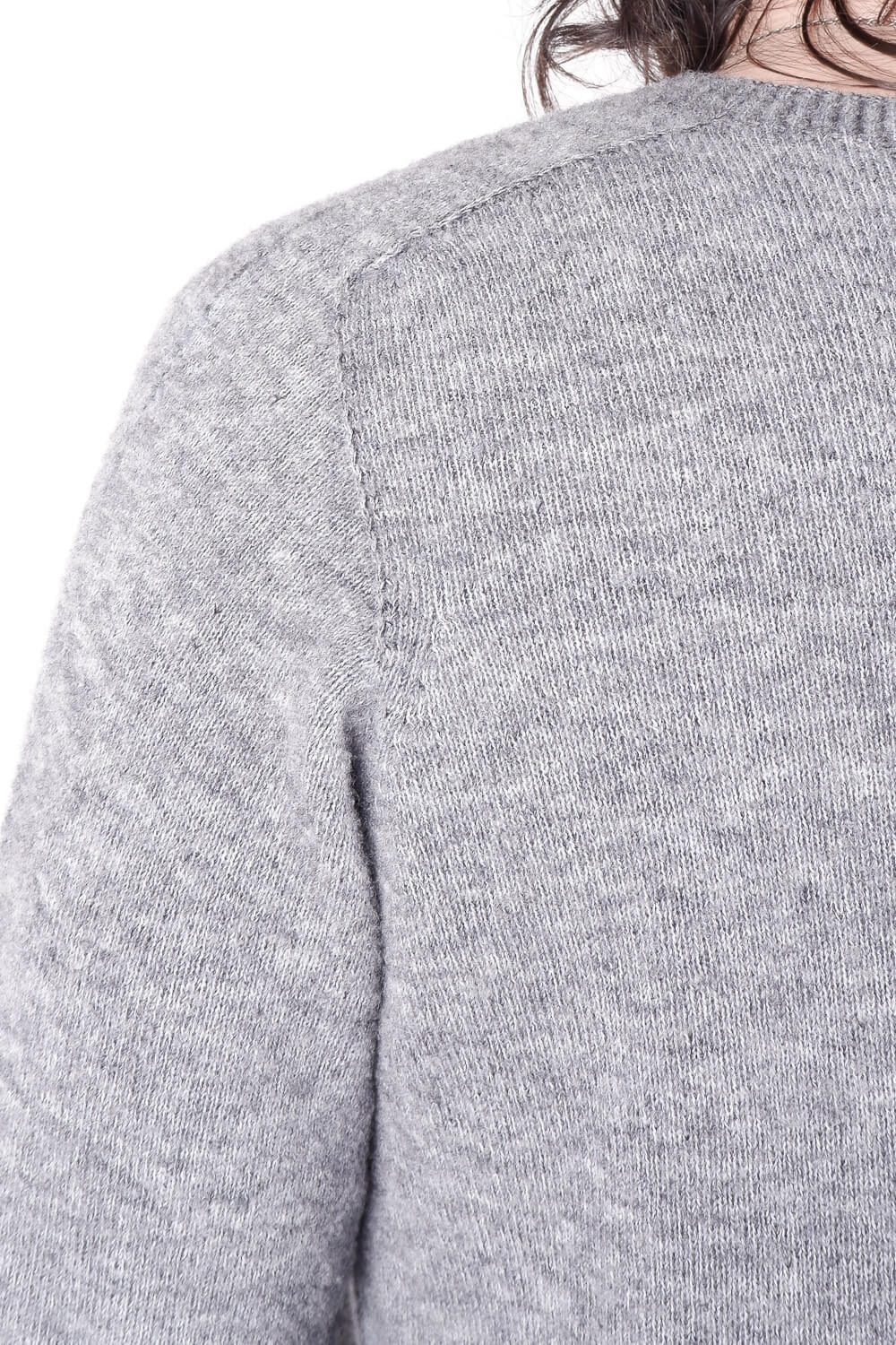 Virgin Wool Cotton Blend Sweatshirt Grey