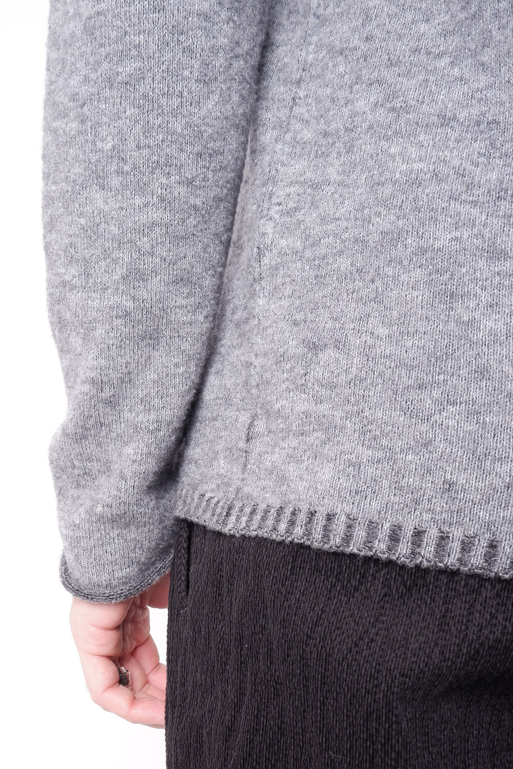 Virgin Wool Cotton Blend Sweatshirt Grey