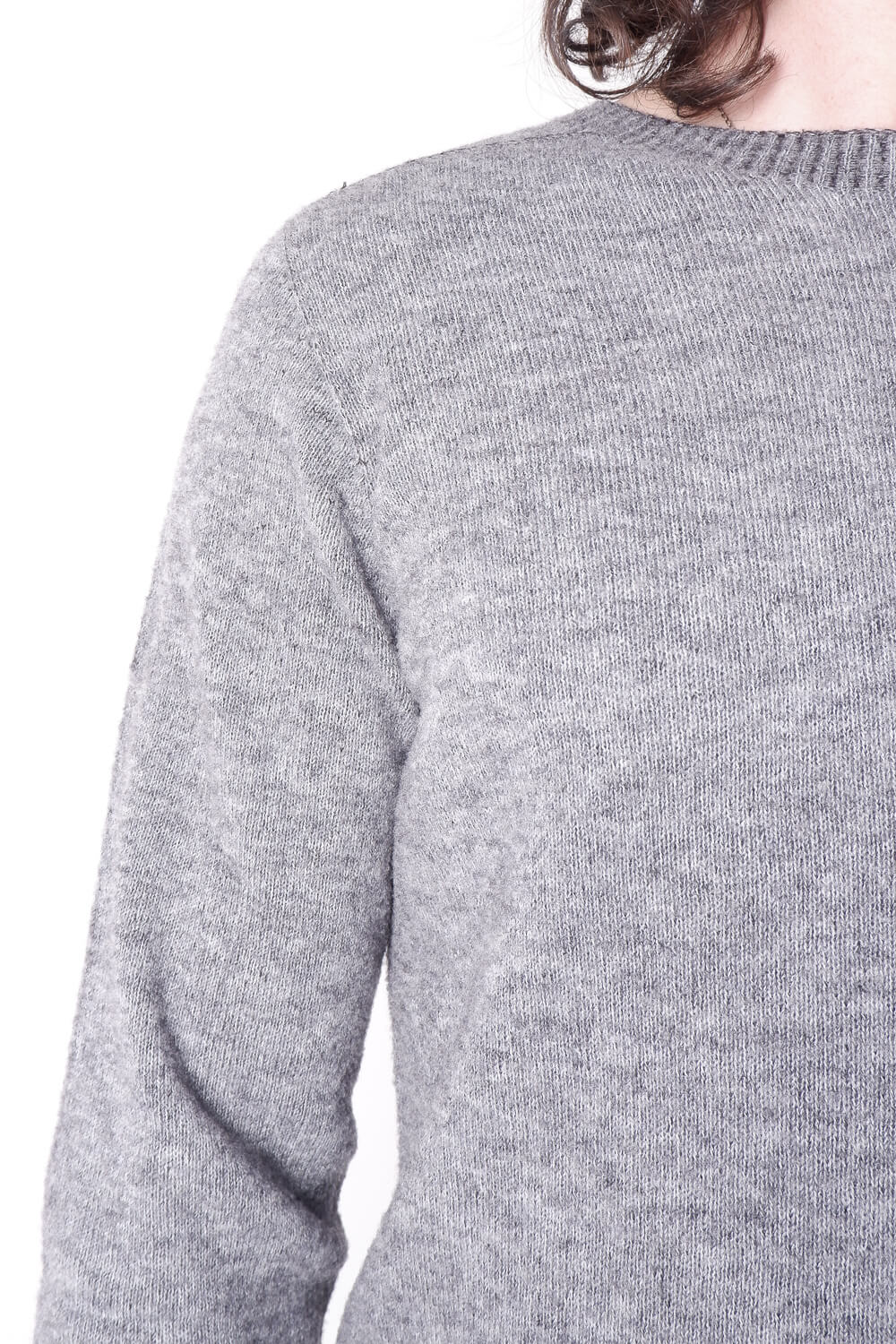 Virgin Wool Cotton Blend Sweatshirt Grey