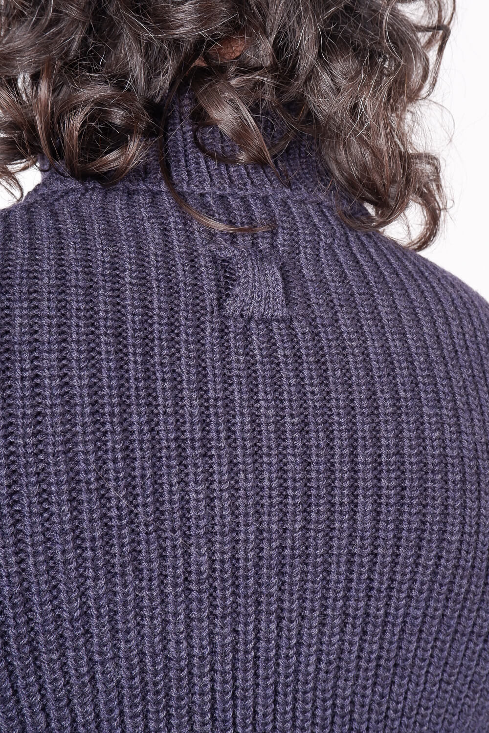 Virgin Wool Heavy Roll Neck Navy