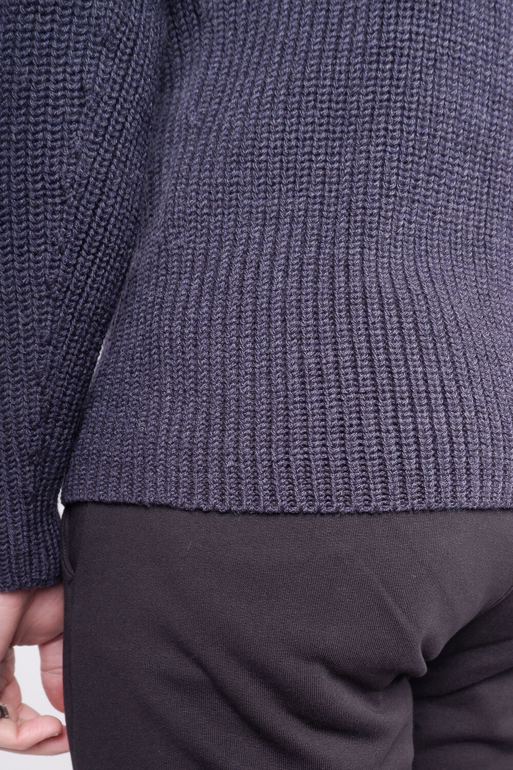 Virgin Wool Heavy Roll Neck Navy