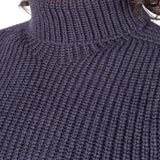 Virgin Wool Heavy Roll Neck Navy