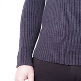 Virgin Wool Heavy Roll Neck Navy