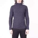 Virgin Wool Heavy Roll Neck Navy