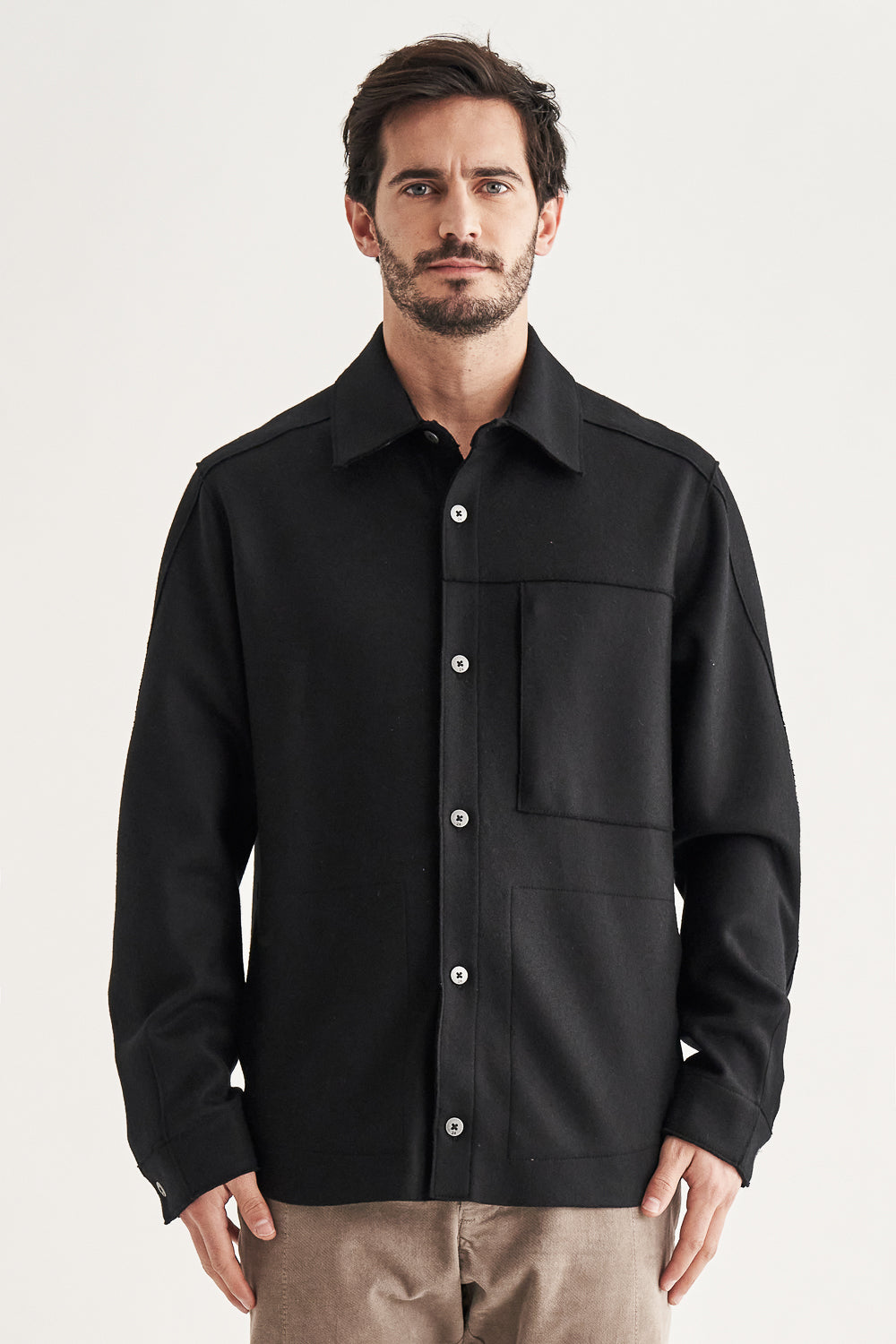 Buy the Transit Virgin Wool Overshirt in Black at Intro. Spend £50 for free UK delivery. Official stockists. We ship worldwide.