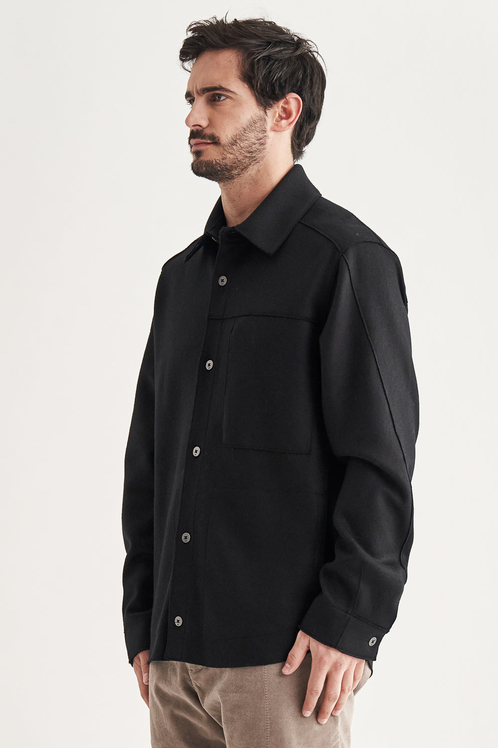 Buy the Transit Virgin Wool Overshirt in Black at Intro. Spend £50 for free UK delivery. Official stockists. We ship worldwide.