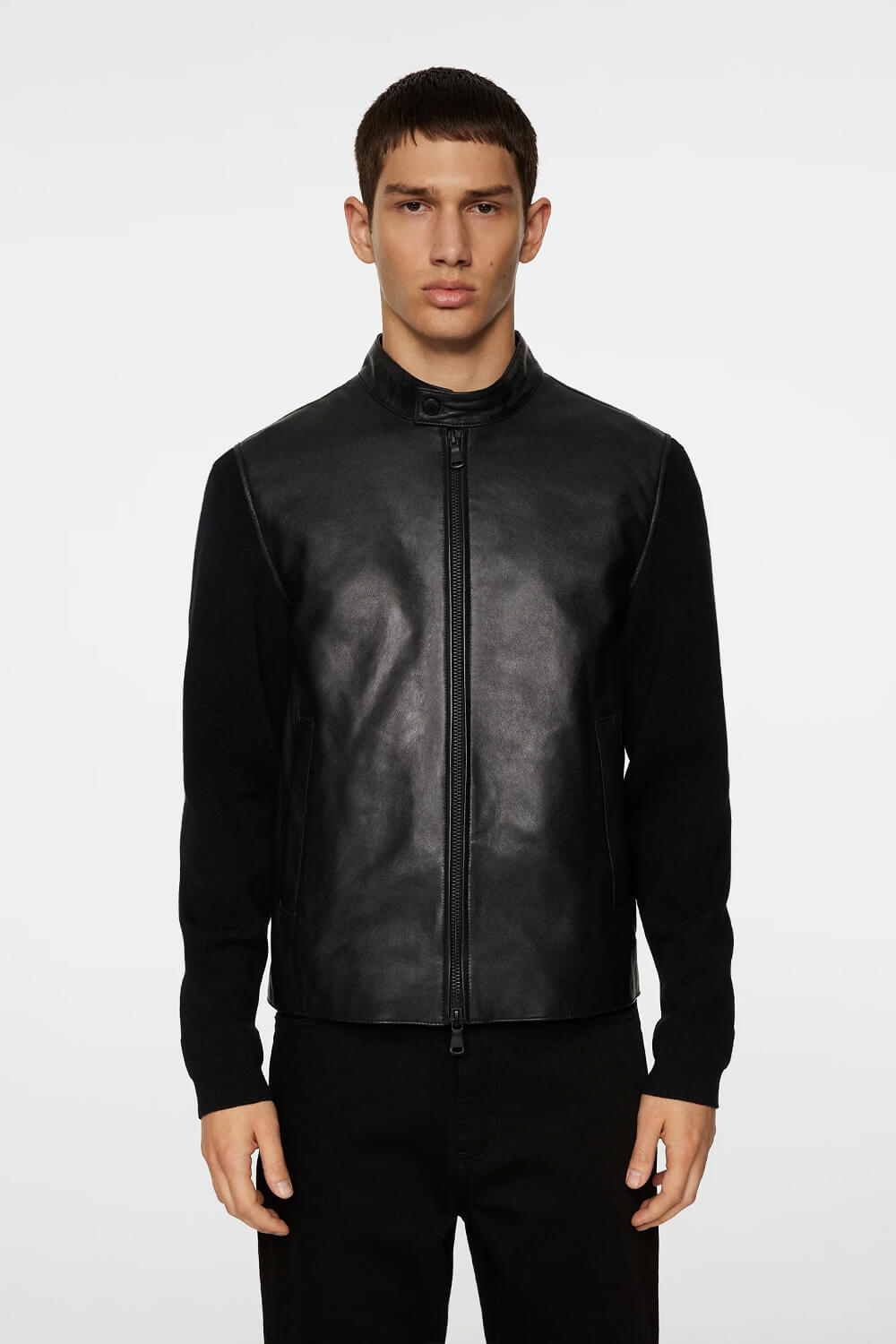 Wade Leather Hybrid Jacket Black