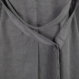 Washed Silk/Linen Belted Trench Grey