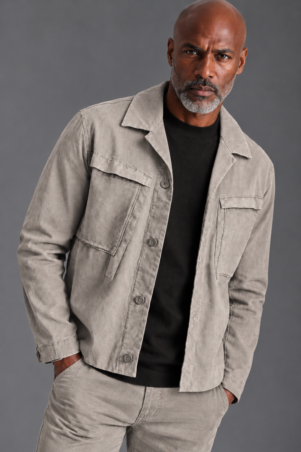 Regular-Fit Jacket/Overshirt In Tencel/Stretch Modal Clay