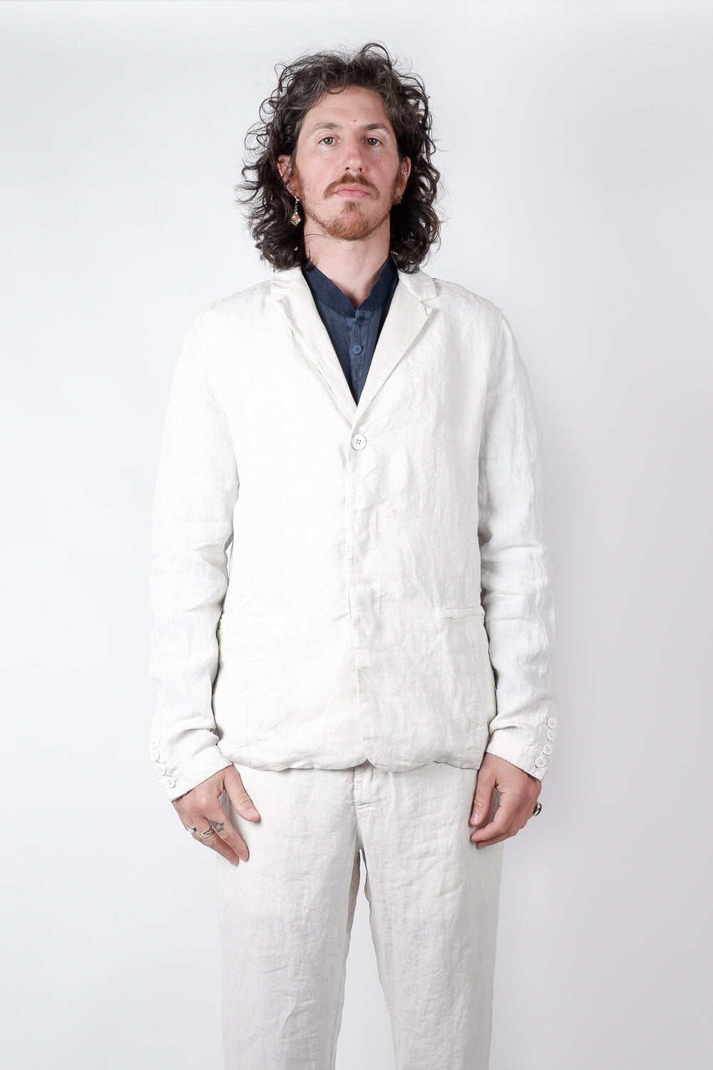 Regular Fit Linen Blazer Ice