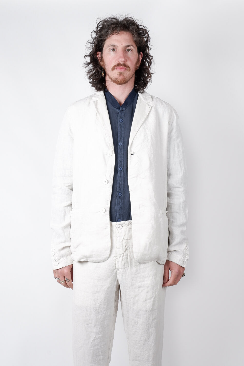 Regular Fit Linen Blazer Ice