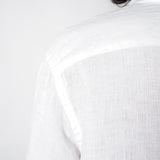 Open Collar Linen Shirt White