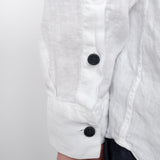 Open Collar Linen Shirt White