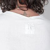 Relaxed Fit Raw Neck T-Shirt White