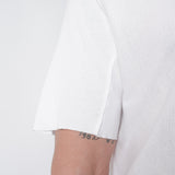 Relaxed Fit Raw Neck T-Shirt White