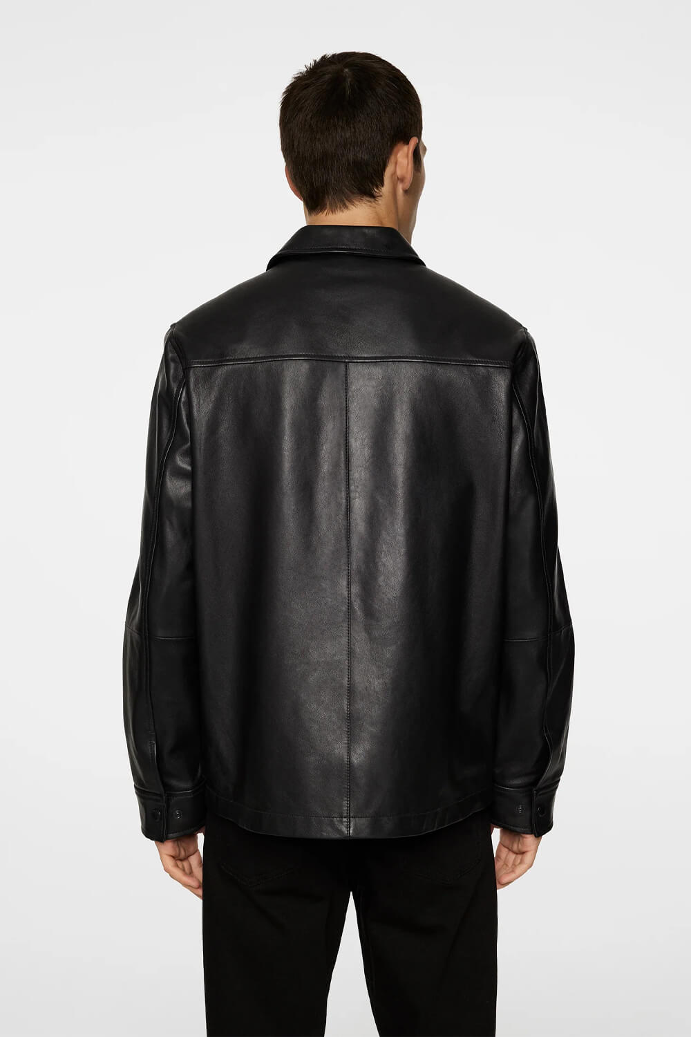 Wilden Lamb Leather Overshirt Black