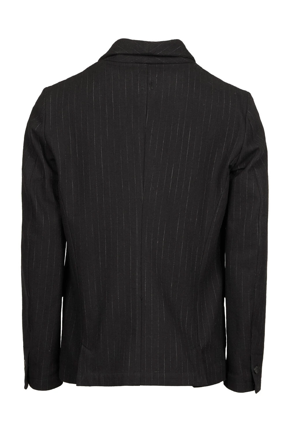 Wool Cotton Blend Pinstripe Blazer/Jacket Black