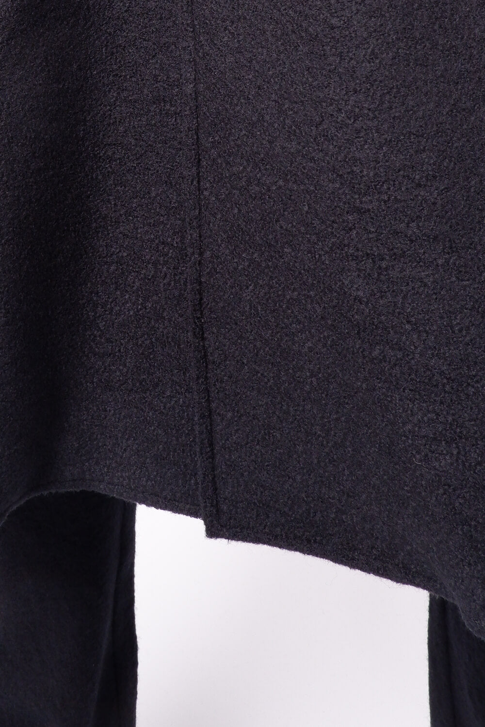 Wool Button-up Long Coat Black